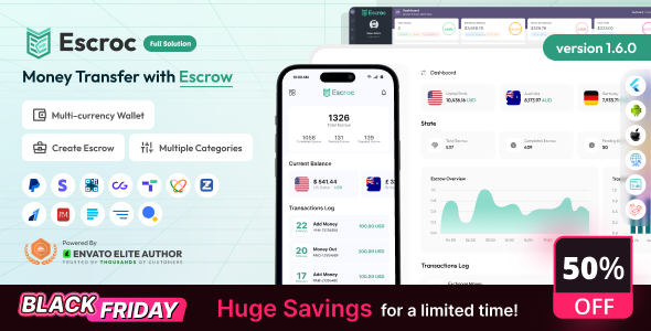 Escroc - Money Transfer with Escrow Full Solution
