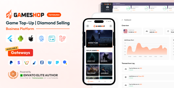 GameShop - Game Top-Up | Diamond and Coin Selling Business Platform