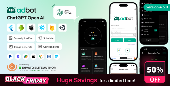 AdBot - ChatGPT Open AI Android and iOS App