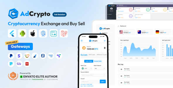 AdCrypto - Cryptocurrency Exchange and Buy Sell Full Solution