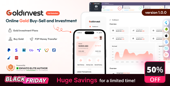 GoldInvest - Online Gold Buy Sell Investment Full Solution