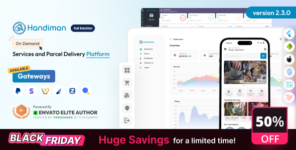 Handiman - On Demand Services and Parcel Delivery Platform