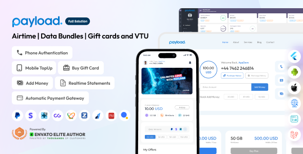 PayLoad - Airtime | Data Bundles | Gift cards and VTU Full Solution