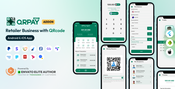 QRPay Agent - Retailer Business with QR Code Android and iOS App